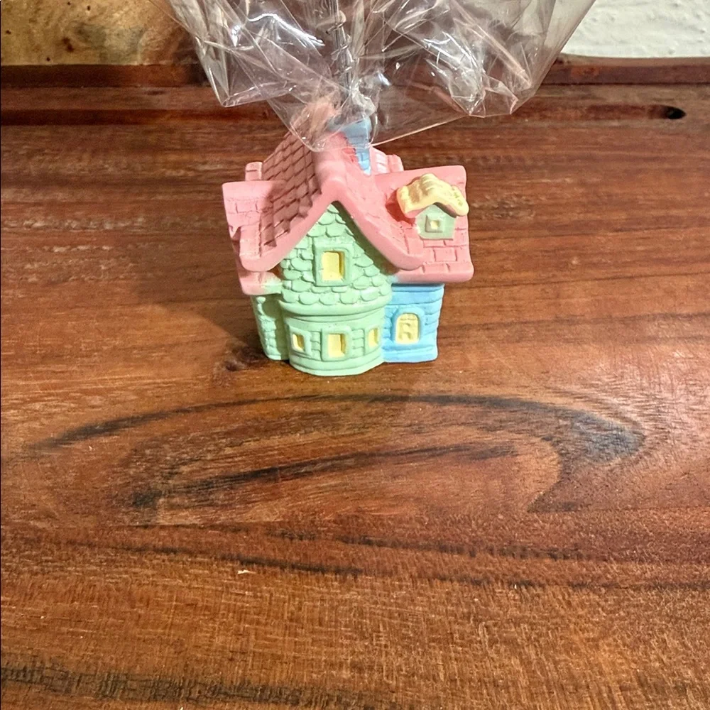 miniature house Car Dashboard Decoration Pink White Green Balloon Cake Topper